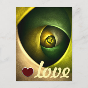 Postal Patrón De Arte Abstracto Verde Floral Moderno De S