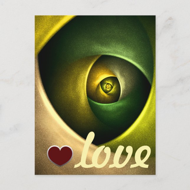 Postal Patrón De Arte Abstracto Verde Floral Moderno De S (Anverso)