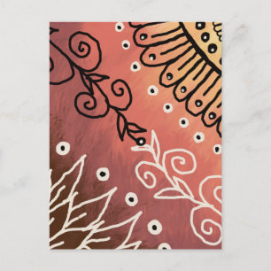 Postal Patrón de arte gracioso rojo