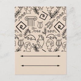 Postal Patrón de arte lineal de la antigua Grecia