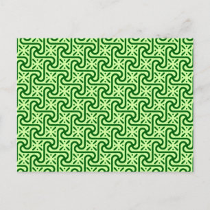 Postal patrón de azulejo egipcio, esmeralda y verde lima