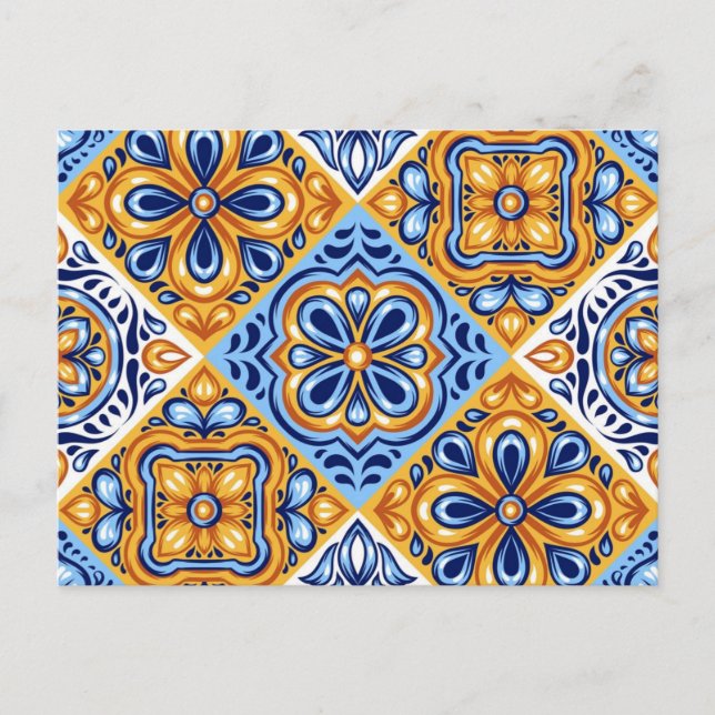 Postal Patrón de azulejos de cerámica (Anverso)
