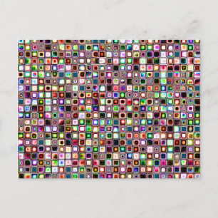 Postal Patrón de baldosas de mosaico funky con tonos de j