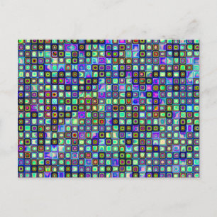 Postal Patrón de baldosas mosaico retro funky verde fumo