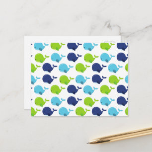 Postal Patrón De Ballenas, Ballenas Cuestas, Animales Mar