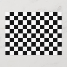 Postal Patrón de bandera de cuadros en blanco y negro gen