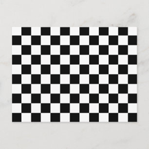 Postal Patrón de bandera de cuadros en blanco y negro gen