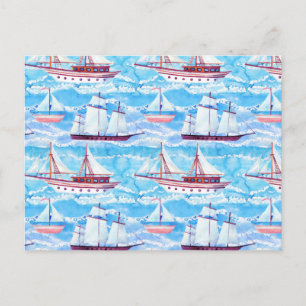 Postal Patrón de barcos náuticos