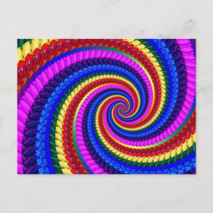 Postal Patrón de barrido de arte fractal arcoiris