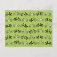 Patrón de bicicletas verdes divertidas