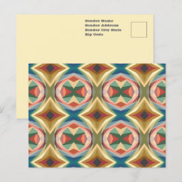 Postal Patrón de bloque de color geométrico de arte pop r