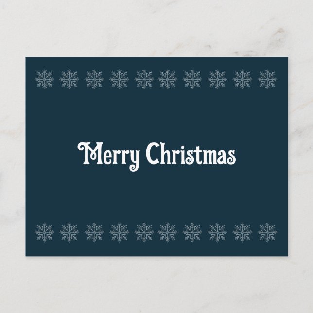 Postal Patrón de bordado blanco azul navideño (Anverso)