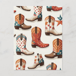 Postal Patrón de botas de vaca