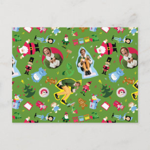 Postal Patrón de Buddy el Elfo e iconos de Navidad