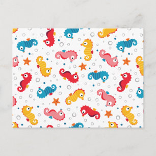 Postal Patrón de caballitos de mar sin mar