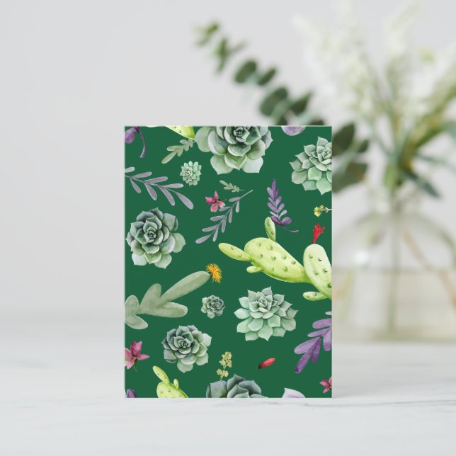 Postal Patrón de cactus 3 (Anverso de pie)