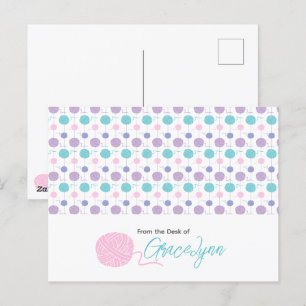 Postal Patrón de cadenas de bolas Yarn de colores Pastel