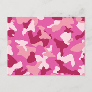 Postal Patrón de camuflaje de camuflaje rosa del ejército