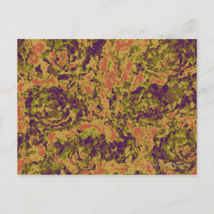 Postal Patrón de camuflaje de flores vibrantes