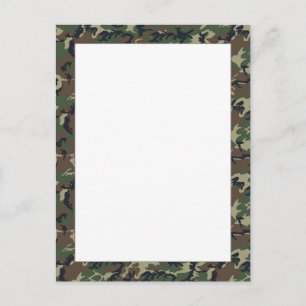 Postal Patrón de camuflaje militar de Woodland