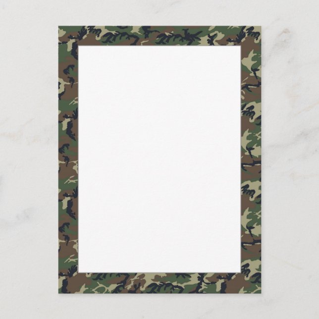 Postal Patrón de camuflaje militar de Woodland (Anverso)