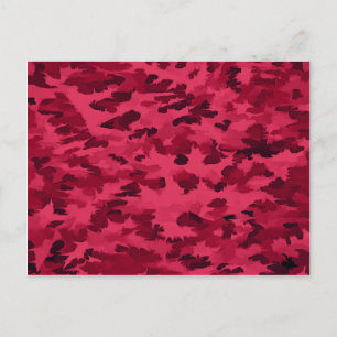 Postal Patrón de Camuflaje Rojo Rubor