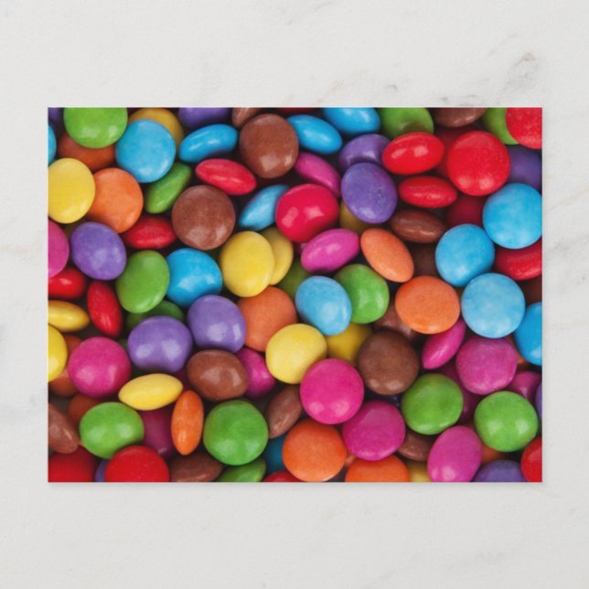 Postal Patrón de caramelo colorido (Anverso)