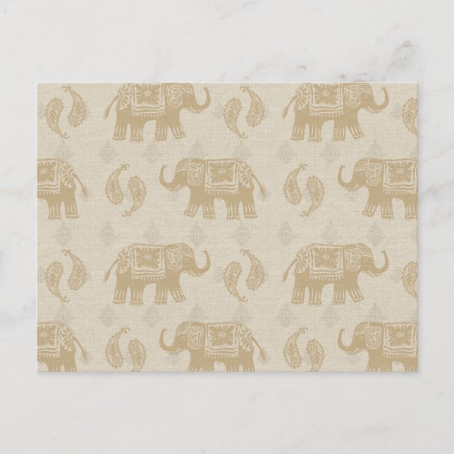 Postal Patrón de caravanas de Elephant Khaki (Anverso)