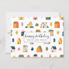 Postal Patrón de Casa Feliz Cumpleaños Inmobiliaria
