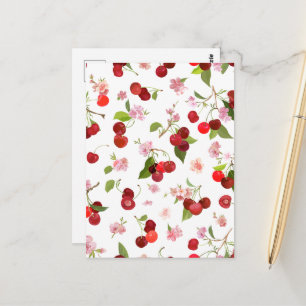 Postal Patrón de cerezas 1