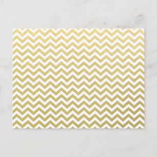Postal Patrón de cheurón blanco de Relieve metalizado dor