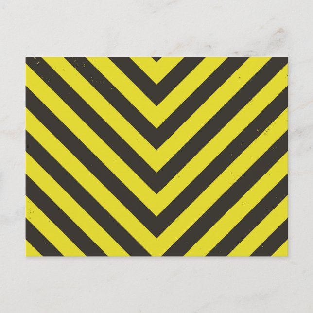 Postal Patrón de cheurón negro y amarillo (Anverso)