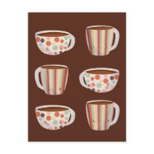 Patrón de círculo cálido en tazas de café