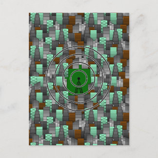 Postal Patrón de ciudad con torre de radio