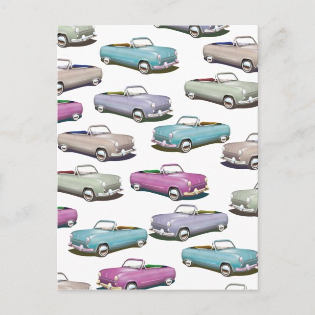 Postal Patrón de coches clásicos de época (Anverso)