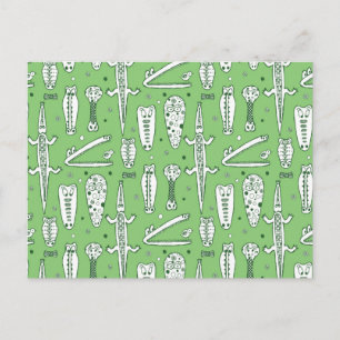 Postal Patrón de cocodrilo de esbozo 2