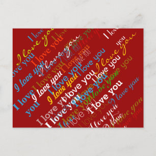 Postal patrón de color iloveyou