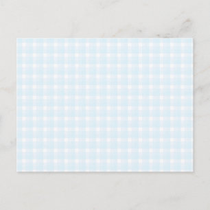 Postal Patrón de comprobación de Gingham. Azul pálido y b