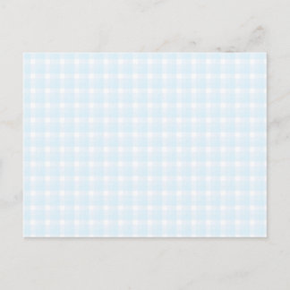 Postal Patrón de comprobación de Gingham. Azul pálido y b