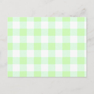 Postal Patrón de comprobación de Gingham verde claro