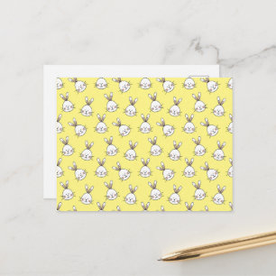 Postal Patrón de conejito blanco de Pascua