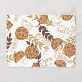 Postal patrón de cookies de chip de chocolate blanco