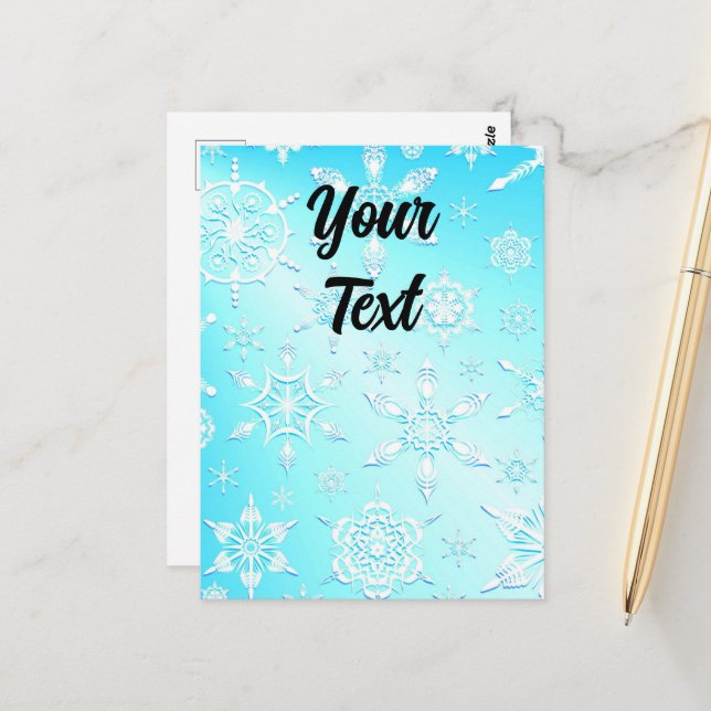 Postal Patrón de copos de nieve de cristal (Anverso/Reverso In Situ)