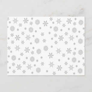 Postal Patrón de copos de nieve en blanco