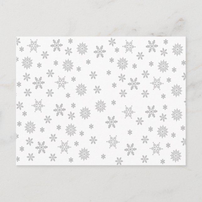 Postal Patrón de copos de nieve en blanco (Anverso)