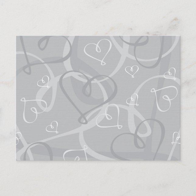 Postal Patrón de corazón plateado (Anverso)