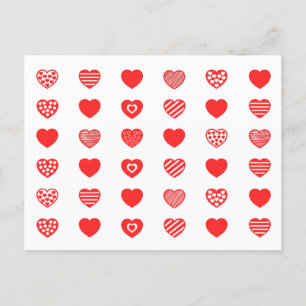 Postal patrón de Corazones de Amor