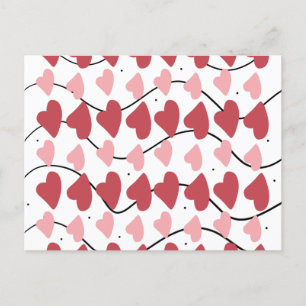 Postal Patrón de corazones de San Valentín con garabatos
