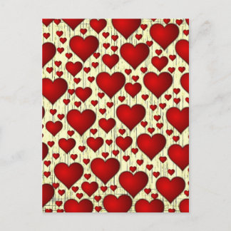 Postal Patrón de corazones rojos