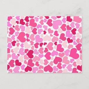Postal Patrón de corazones rosados